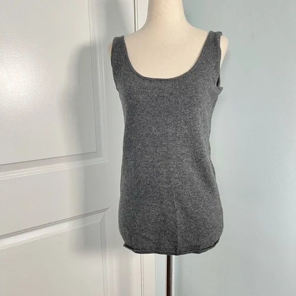 Claudia Nichole 100% cashmere gray tank sweater size S - Picture 6 of 10